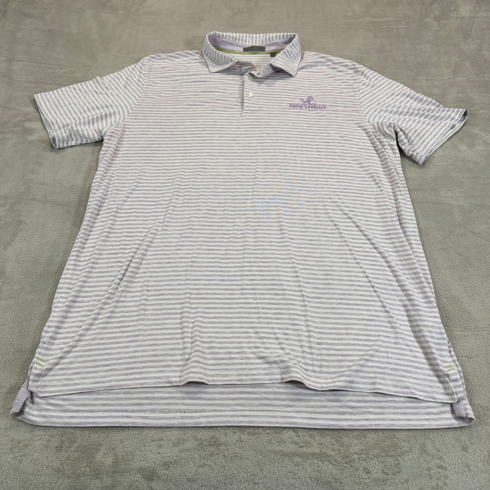Tasc Performance Mens XL Payne's Valley Golf Polo Shirt Purple Striped Modal